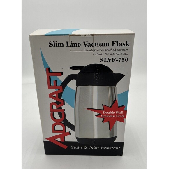 Adcraft Unisex Slim Line Vacuum Flask Stainless Steel Double Wall SLVF750 25.5oz - Picture 1 of 4